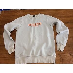 Milano Di Rouge Men’s White Orange Sweatshirt Size S